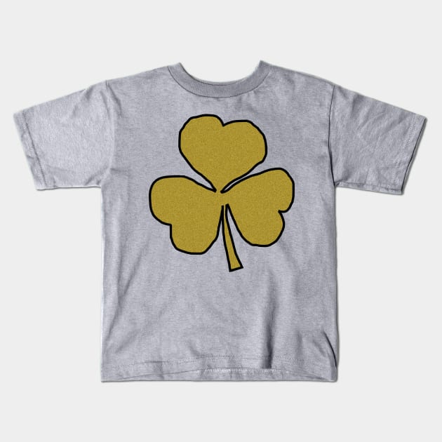 Shamrock Gold Metallic Kids T-Shirt by ellenhenryart